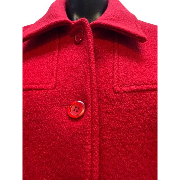Neiman Marcus Red Wool Jacket Size 12 Button-Front - Picture 6 of 8